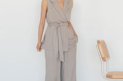 Elongate Elastic Pants in Taupe - Esse - XS - Regular - 