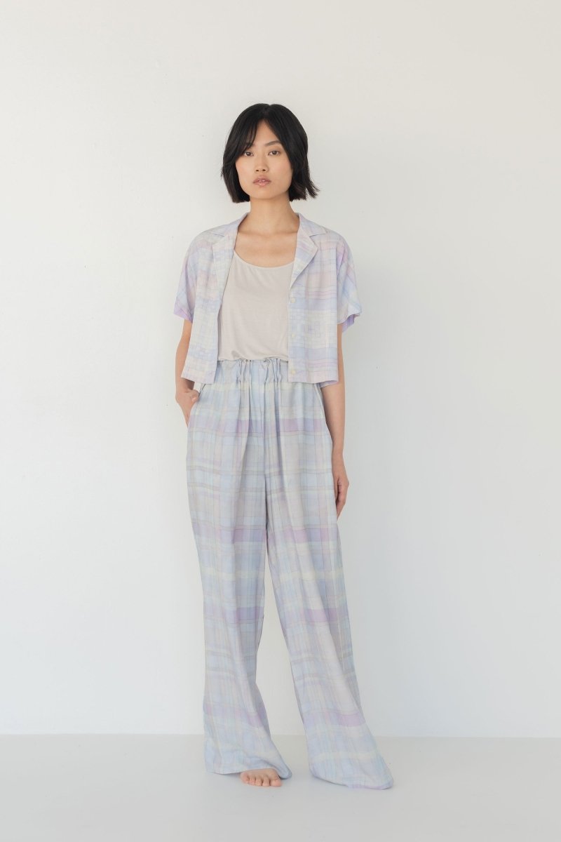 Elongate Elastic Pants - Watercolour Plaid - Esse - Sommer - XXS - Petite (2 inches shorter)