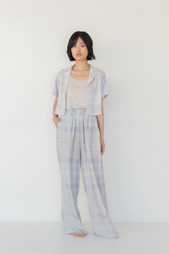 Elongate Elastic Pants - Watercolour Plaid - Esse - Sommer - XXS - Petite (2 inches shorter)