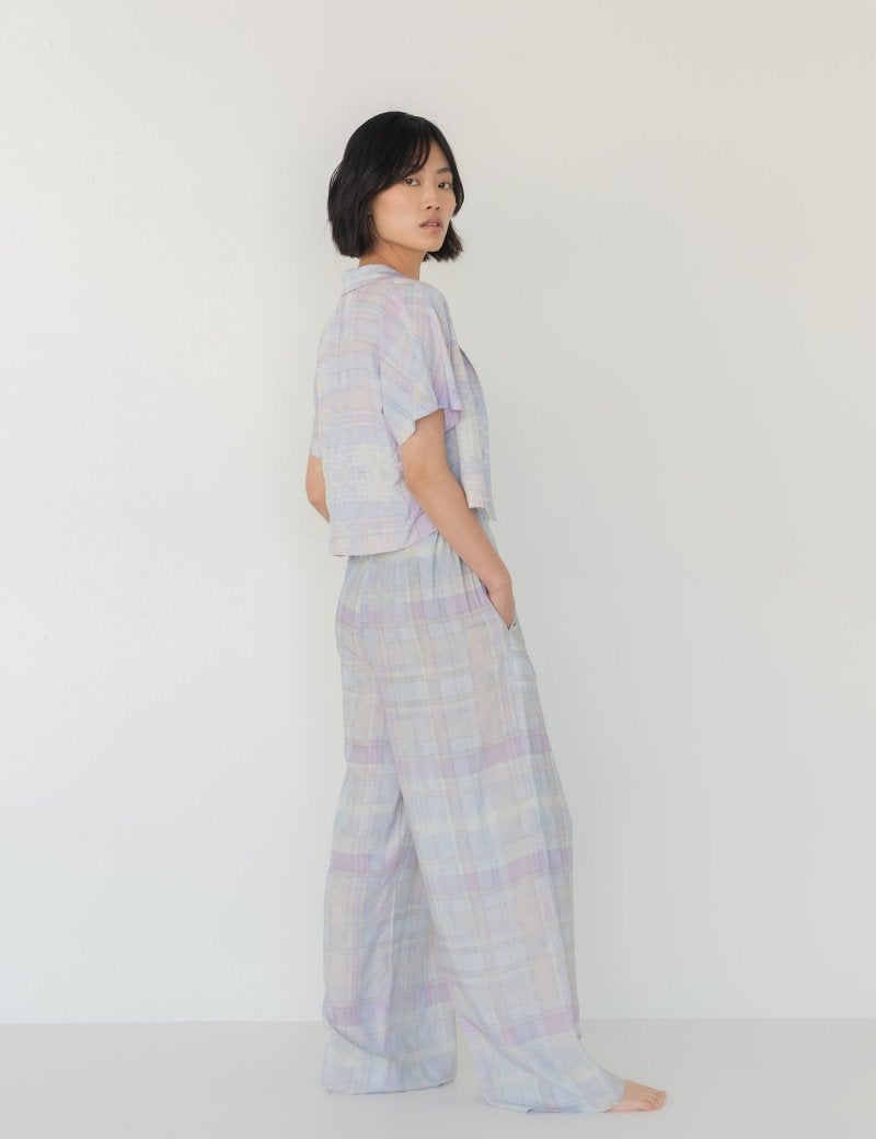 Elongate Elastic Pants - Watercolour Plaid - Esse - Sommer - XXS - Petite (2 inches shorter)