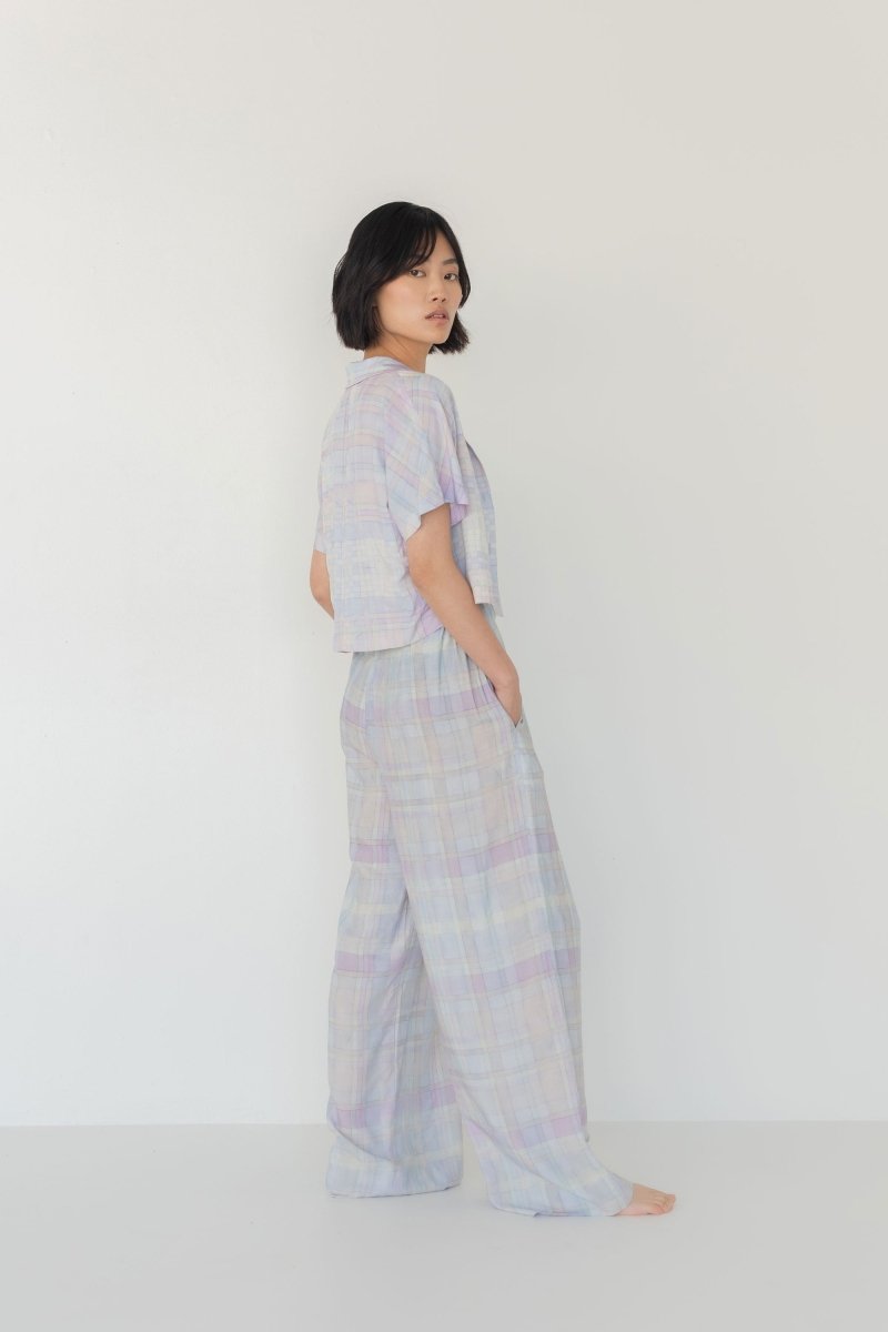 Elongate Elastic Pants - Watercolour Plaid - Esse - Sommer - XXS - Petite (2 inches shorter)