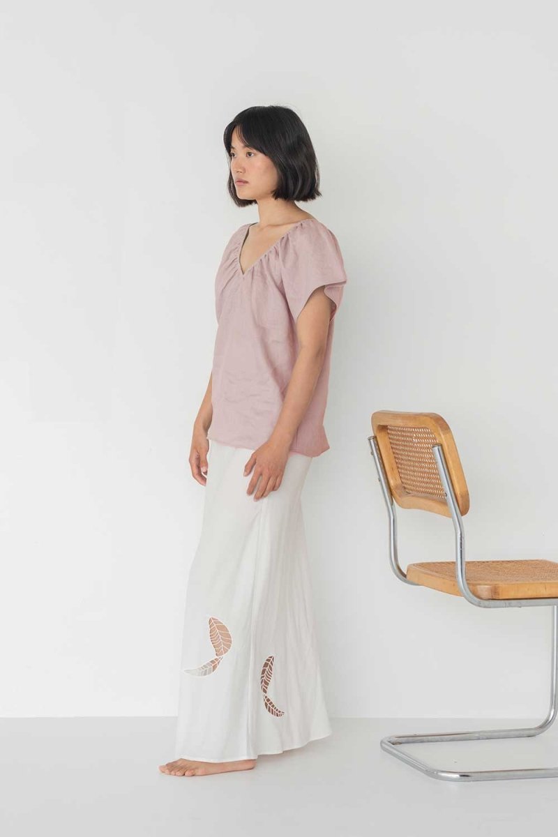 Flourish Blouse in Dusty Pink - Esse - XS - 