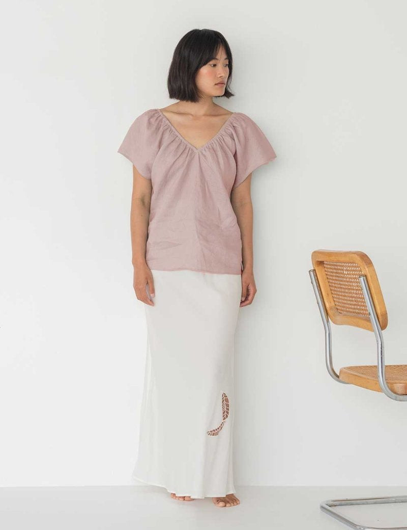 Flourish Blouse in Dusty Pink - Esse - XS - 