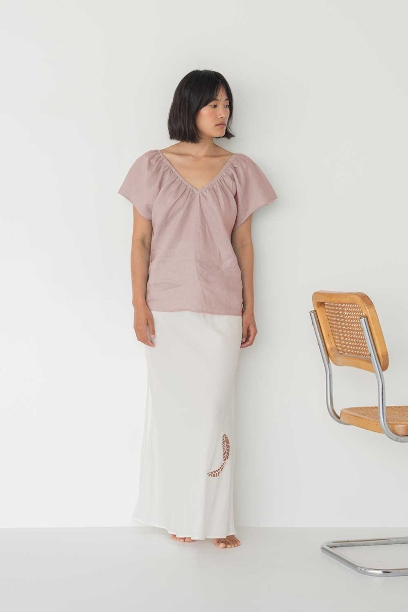 Flourish Blouse in Dusty Pink - Esse - XS - 