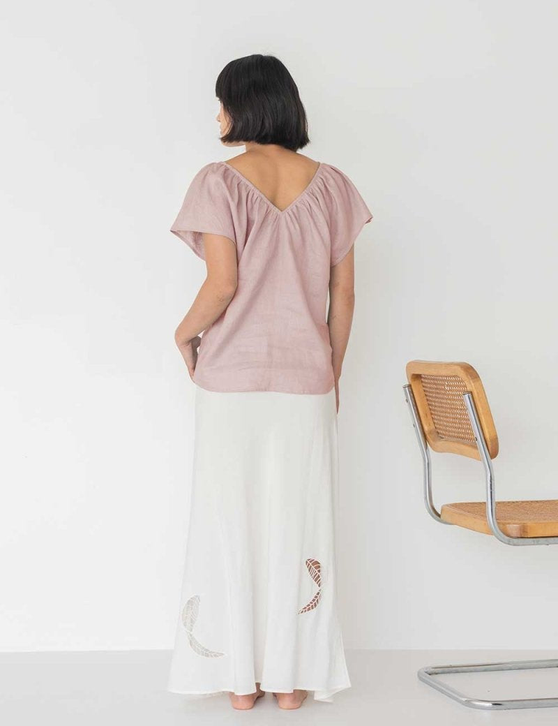 Flourish Blouse in Dusty Pink - Esse - XS - 