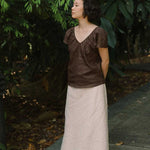 Flourish Blouse in Mocha - Esse - XS - 