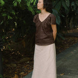 Flourish Blouse in Mocha - Esse - XS - 