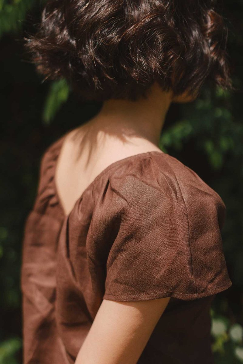 Flourish Blouse in Mocha - Esse - XS - 