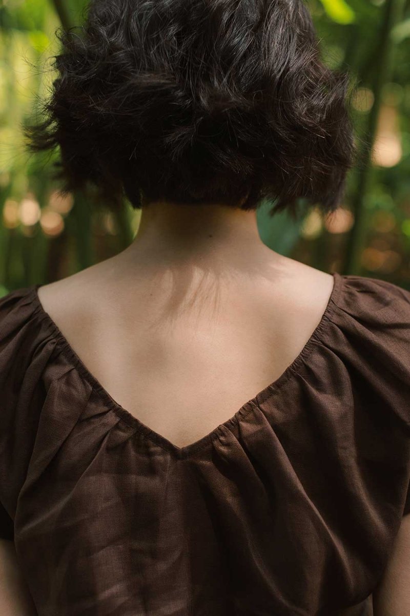 Flourish Blouse in Mocha - Esse - XS - 