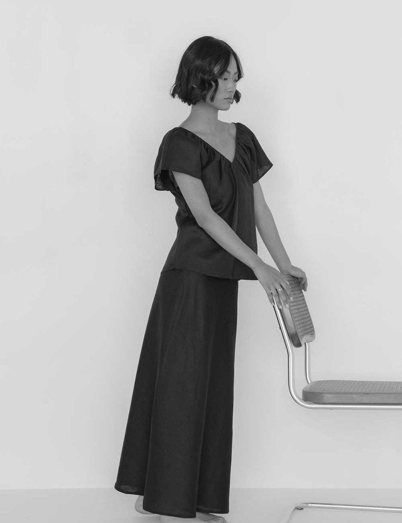 Flourish Blouse in Mocha - Esse - XS - 