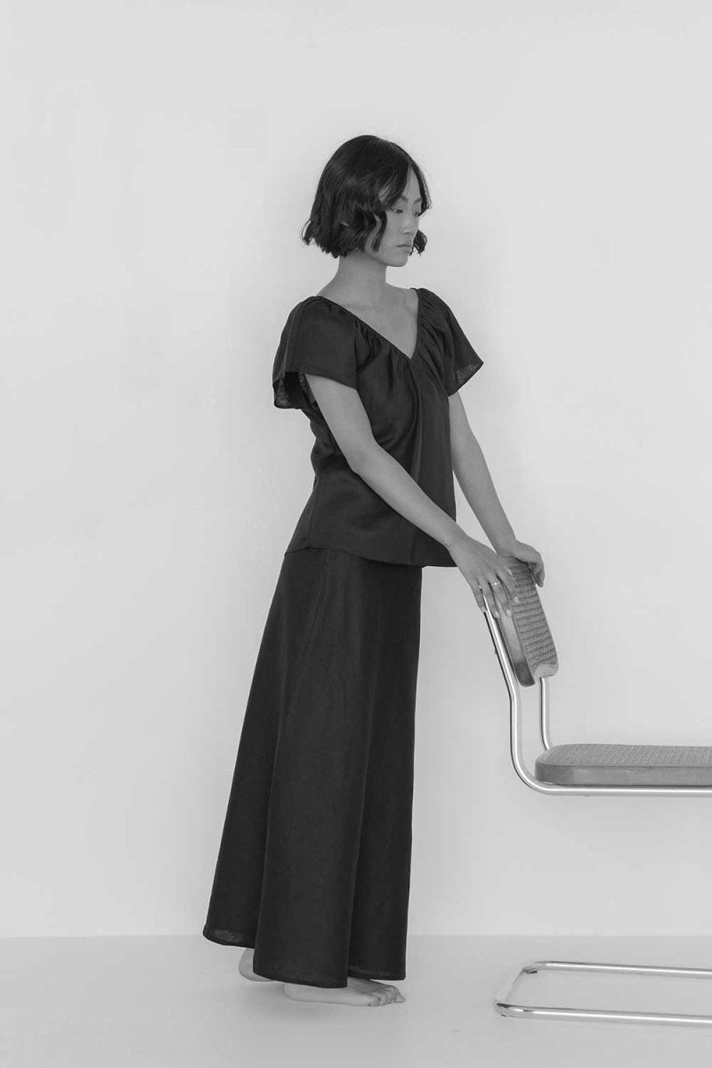 Flourish Blouse in Mocha - Esse - XS - 