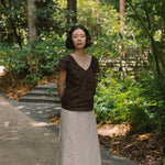 Flourish Blouse in Mocha - Esse - XS - 