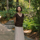 Flourish Blouse in Mocha - Esse - XS - 