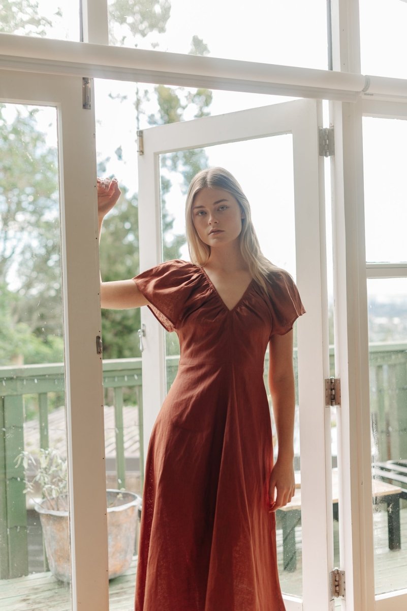 Flourish Dress - Esse - Terracotta - XXS - 