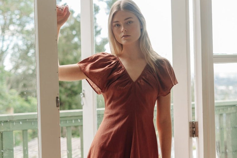 Flourish Dress - Esse - Terracotta - XXS - 