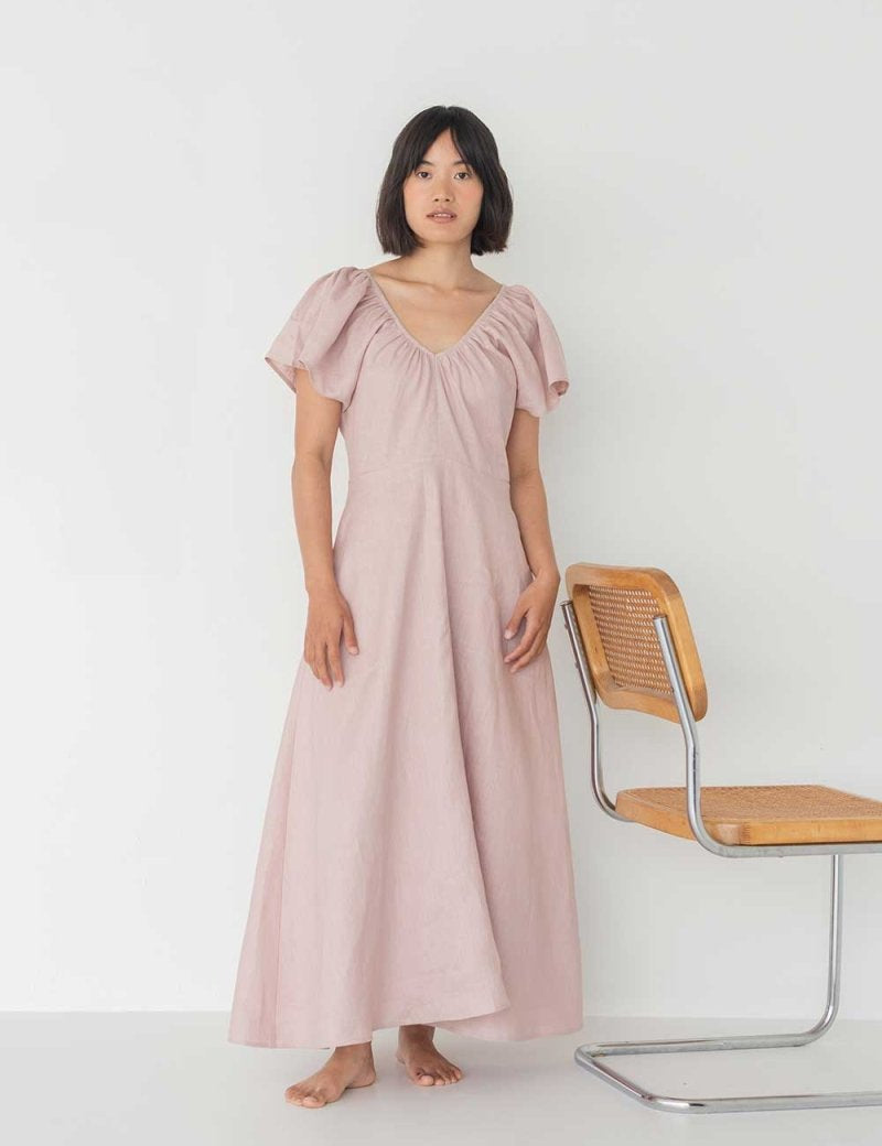 Flourish Dress in Dusty Pink - Esse - XS - 