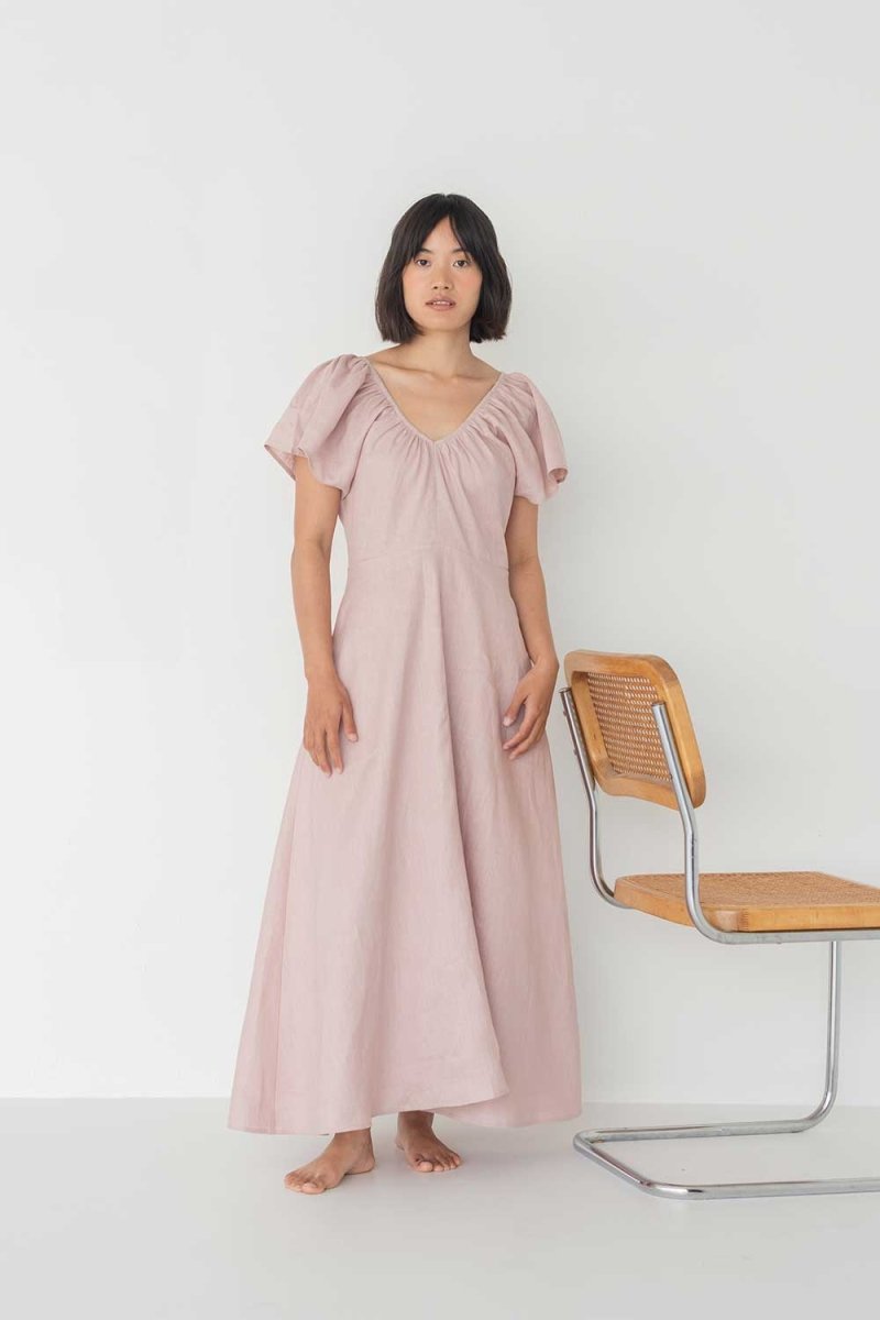 Flourish Dress in Dusty Pink - Esse - XS - 