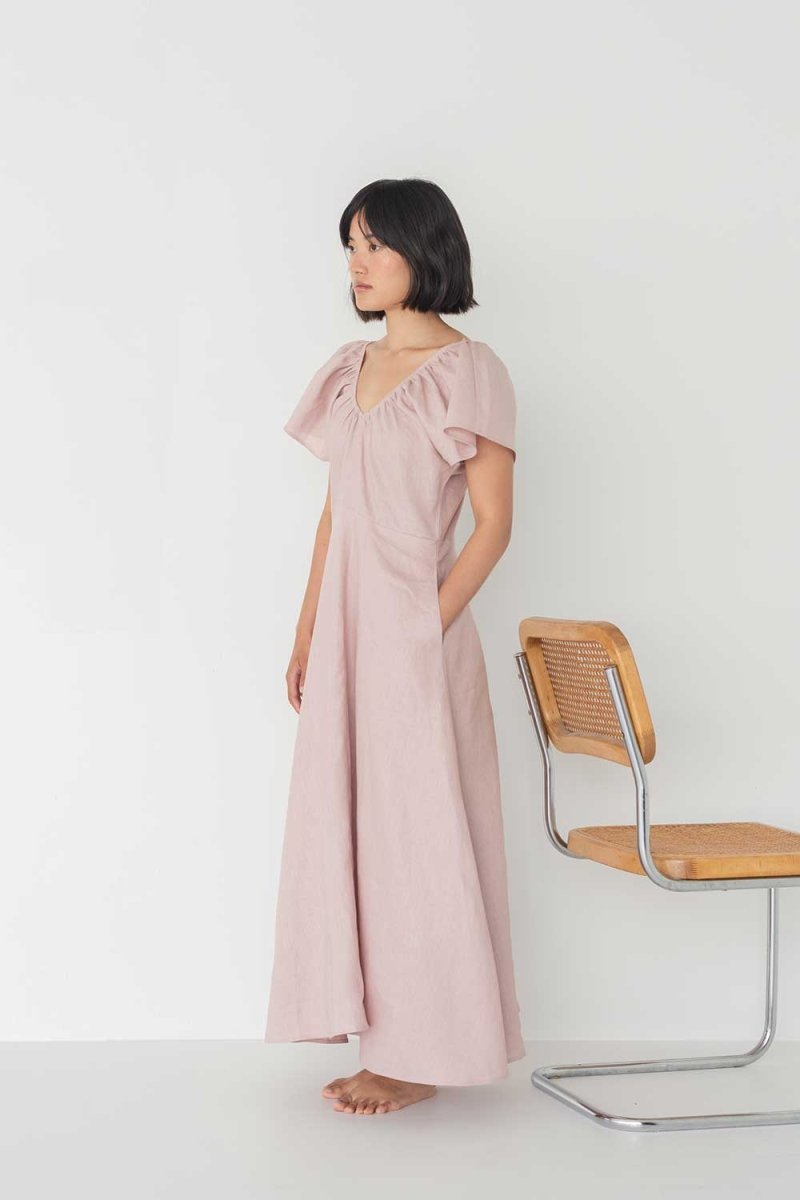 Flourish Dress in Dusty Pink - Esse - XS - 
