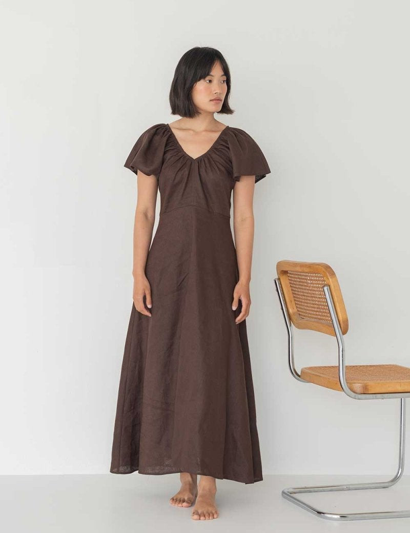 Flourish Dress in Mocha - Esse - XS - 