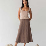 Knit A-line Skirt - Esse-Warm Sand-XS-