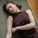 Knit Bateau Neckline Dress - Esse - Mocha (Pre - order) - XS - 
