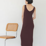 Knit Bateau Neckline Dress - Esse - Warm Sand - XS - 