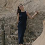 Knit Bateau Neckline Dress - Esse-Warm Sand-XS-