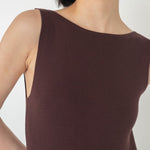 Knit Bateau Neckline Dress - Esse - Warm Sand - XS - 