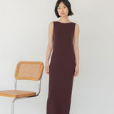 Knit Bateau Neckline Dress - Esse - Warm Sand - XS - 