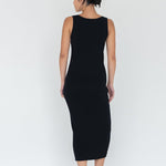 Knit Bateau Neckline Dress in Black - Esse - XS - 