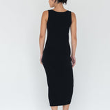 Knit Bateau Neckline Dress in Black - Esse - XS - 