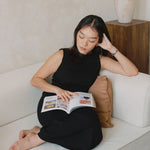 Knit Bateau Neckline Dress in Black - Esse - XS - 