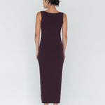 Knit Bateau Neckline Dress in Cherry - Esse - XS - 