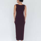 Knit Bateau Neckline Dress in Cherry - Esse - XS - 