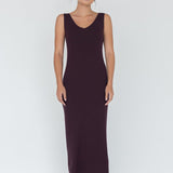 Knit Bateau Neckline Dress in Cherry - Esse - XS - 