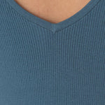 Knit Bateau Neckline Dress in Denim Blue - Esse-XS - 