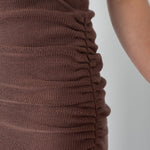 Knit Maxi Dress with Asymmetrical Keyhole - Esse - Mocha - S - 