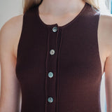 Knit Maxi Dress with Cape - Esse - Mocha - XS - 