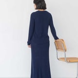 Knit Maxi Dress with Cape - Esse - Mocha - XS - 