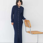 Knit Maxi Dress with Cape - Esse - Mocha - XS - 