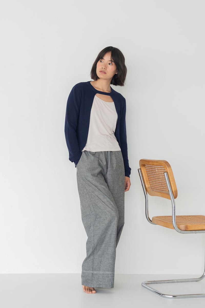 Knit Maxi Dress with Cape - Esse - Nautical Blue - XS - 