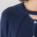 Knit Maxi Dress with Cape - Esse - Nautical Blue - XS - 