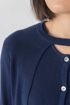 Knit Maxi Dress with Cape - Esse - Nautical Blue - XS - 