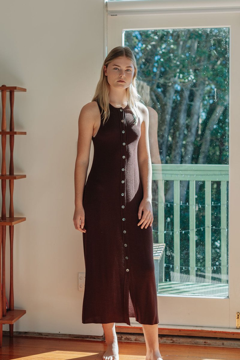 Knit Maxi Dress with Cape - Esse - Nautical Blue - XS - 