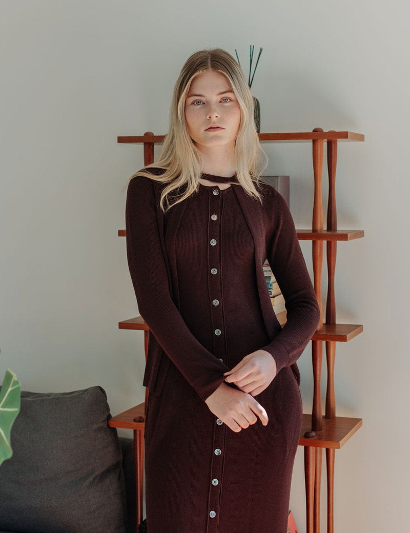 Knit Maxi Dress with Cape - Esse - Nautical Blue - XS - 