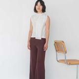 Knit Scarf Blouse - Esse - Black - XS - 