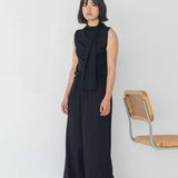 Knit Scarf Blouse - Esse - Mocha - XS - 