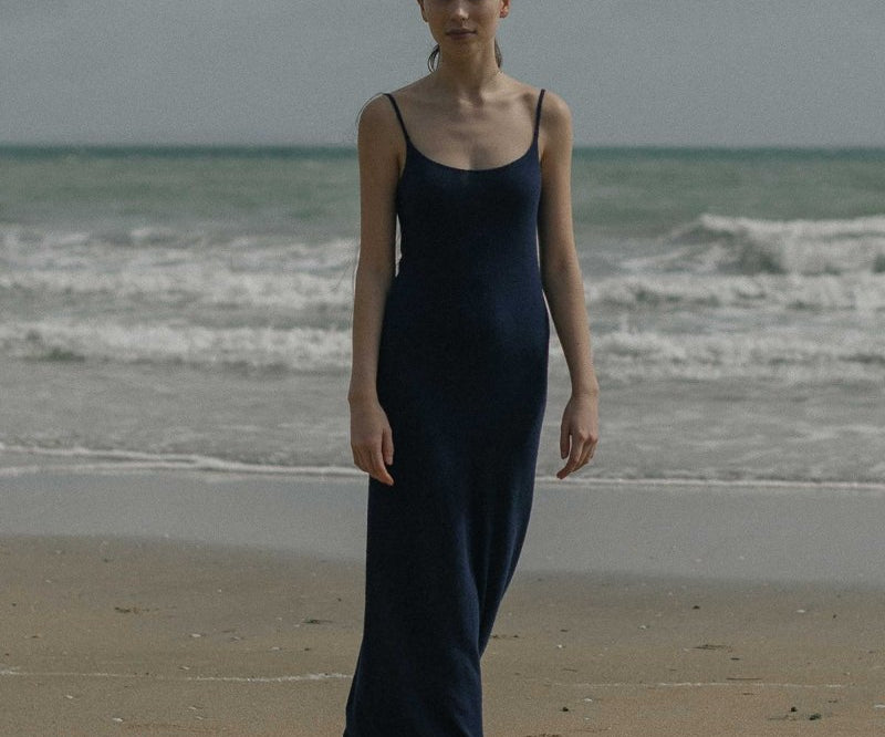 Knit Spaghetti Dress - Esse-Warm Sand-XS-