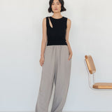 Knit Top with Asymmetrical Keyhole - Esse - Black - S - 