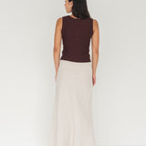 Knit Top with Asymmetrical Keyhole - Esse - Mocha - S - 